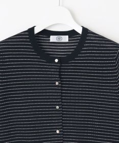 J.PRESS LADIES S 【洗える・抗菌防臭】コットンアセテート ボーダー カーディガン