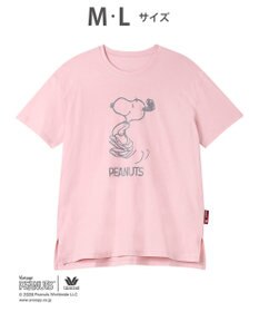 WACOAL PEANUTS トップス 4分袖 Tシャツ 綿100%(本体) スヌーピー レディース FTT168 /ワコール
