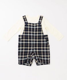 組曲 KIDS 【80-90cm】Check 長袖オーバーオール