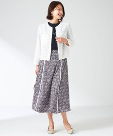 ANY SIS 【洗える】ラインポイントフラワー スカート