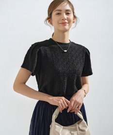 組曲 L 【WEB限定】ストレッチジャガード クロップドＴシャツ