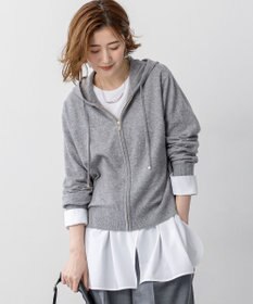 (古着)90s カシミヤジップパーカー ニット フーディー　cityboy 古着)90s カシミヤジップパーカー ニット フーディー cityboy