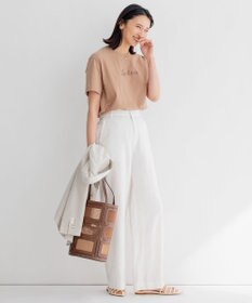 23区 【洗える】リネンレーヨンストレッチ ワイド パンツ