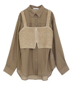 Green Parks ＳＥＴ２点ラメシャギービスチェ＋シャツ