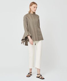 BEIGE， PERSIMMON / バンドカラーシャツ