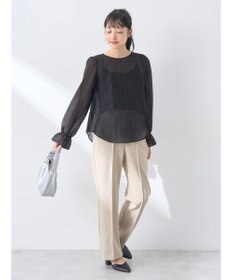 earth music&ecology キャンディースリーブシアーブラウス