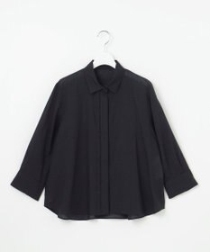 自由区 S 【ドラマ「明日はもっと いい日になる」着用】【接触冷感・吸水速乾・洗える】ナチュラルリネンクロップド丈 シャツ