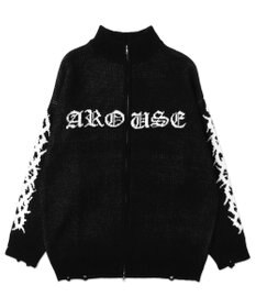 WEGO クロスダメージニットBIGブルゾン