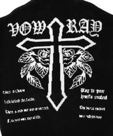 WEGO クロスダメージニットBIGブルゾン