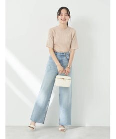 earth music&ecology ショルダーボタンリブニットプルオーバー