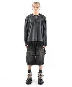 WEGO 【ユニセックス着用ITEM/MLサイズ展開】コールドダイダメージアップリケT（LS）