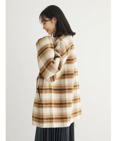 Green Parks ・ＥＬＥＮＣＡＲＥ　ＤＵＥ　シャギーチェックミドルコート