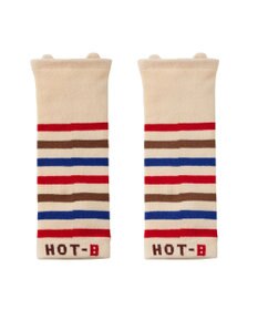 MIKI HOUSE HOT BISCUITS 顔ドン ボーダーレッグウォーマー