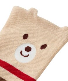 MIKI HOUSE HOT BISCUITS 顔ドン ボーダーレッグウォーマー