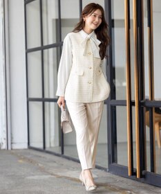 ANY SIS ファンシーツイードペプラム ジレ