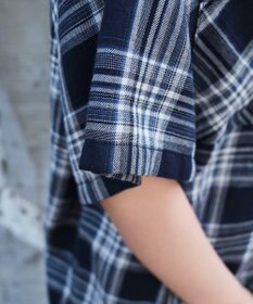 WEGO フードチェックBIGシャツ（S）