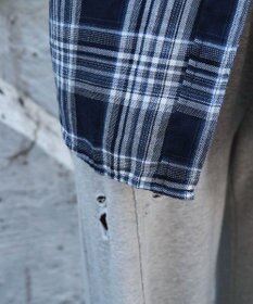 WEGO フードチェックBIGシャツ（S）