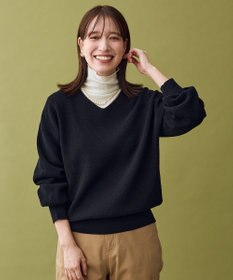 ANY 【8色展開】Vネックデイリーニット ブラック