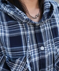 WEGO フードチェックBIGシャツ（S）