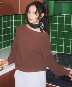 earth music&ecology パウダーシャギー畦プルオーバー