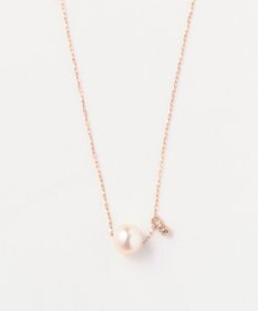 Phoebe 【K10RG】ワンドロップパールビジューネックレス/全長:40cm