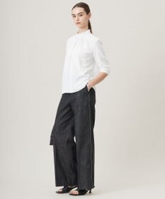 ICB 【洗える】ストレッチジョーゼット ハイネックブラウス