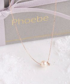 Phoebe 【K10RG】ワンドロップパールビジューネックレス/全長:40cm