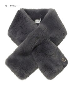 MOONBAT FURLA（フルラ）ビッグ差し込みファーティペット  アーチロゴ フェイクファー