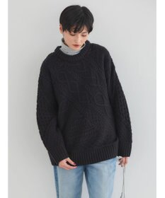 AMERICAN HOLIC パッチワークケーブルニットチュニック