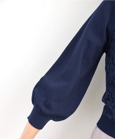 Tiaclasse 【洗える】7分袖前身レースカーディガン