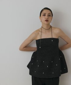 GRACE CONTINENTAL ペプラムベアニットトップ