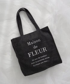 Maison de FLEUR ツイードロゴ刺繍スクエアトートバッグ