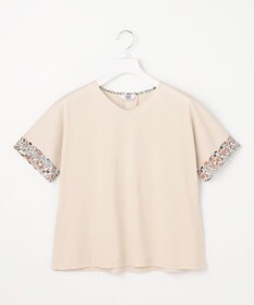 J.PRESS LADIES 【一枚で着映え】LIBERTYコンビ フレンチスリーブ カットソー