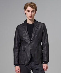 JOSEPH HOMME 【洗い加工】シュリンクエアレザー 　ジャケット ブラック系