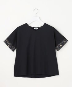 J.PRESS LADIES 【一枚で着映え】LIBERTYコンビ フレンチスリーブ カットソー