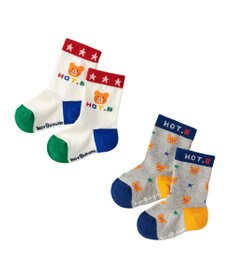 MIKI HOUSE HOT BISCUITS 【9-19cm】 クルー丈 ソックスパック2足セット