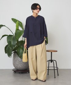 AMERICAN HOLIC 【WEB限定】接触冷感バンドカラーシャツチュニック