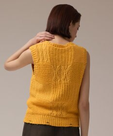 GRACE CONTINENTAL パッチワークニットトップ