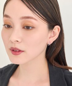 Phoebe <オンワード限定セット>メタルグリッターシュシュ×メタル×ビジュー2ラインピアス
