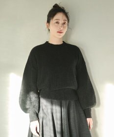 #Newans 【洗える】クロップドバルーンボリュームスリーブニット