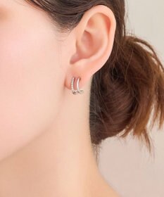 Phoebe <オンワード限定セット>メタルグリッターシュシュ×メタル×ビジュー2ラインピアス