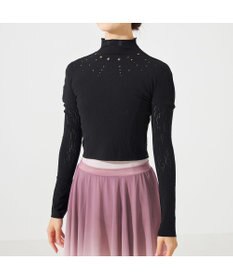 Chacott 【ノーソーイングニット】スタッズハイネックショートトップ