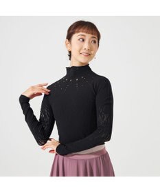 Chacott 【ノーソーイングニット】スタッズハイネックショートトップ