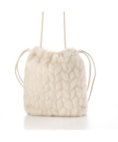 UNBILLION カシュカシュ cachecache / ミンク風カットファー巾着ミニバッグ