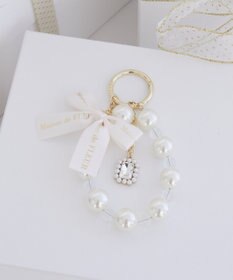 Maison de FLEUR ロゴリボンビッグパールビジューチャーム