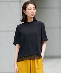 ICB 【UVケア・洗える】BackSatinAmunzen シフォンコンビブラウス