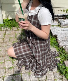 WEGO チェックイレヘムキャミワンピース