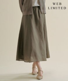 J.PRESS LADIES 【WEB限定・セット着用可】リネン フレア スカート