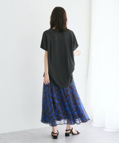 YECCA VECCA アート柄シアーロングスカート