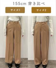 ANY L 【洗濯機可/ストレッチ/ウエストゴム/裏起毛】マルチファンクションストレッチチェックワイドパンツ